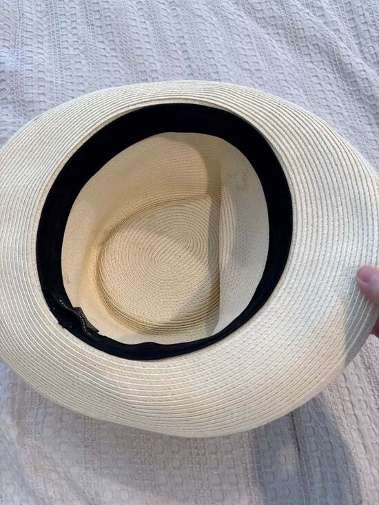 Anthropologie Embry Woven Straw Rancher Hat with Leather Tie